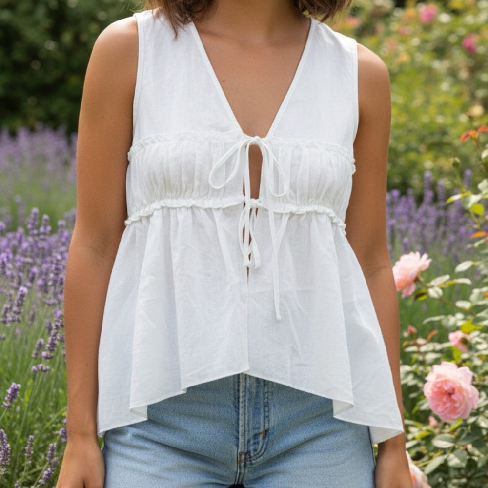 Elegant White Sleeveless Blouse